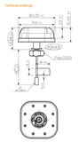 Roof-mounted puck antenna diagram