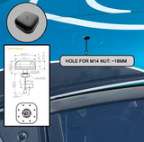 Roof-mounted puck antenna installation